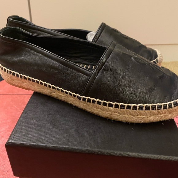 Saint Laurent YSL Monogram Leather Espadrilles - Picture 4 of 11